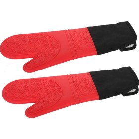 Resim Epinox Ikili Kırmızı Silikon Mutfak Eldiveni - Yanmaz Eldiven 41.5 cm 