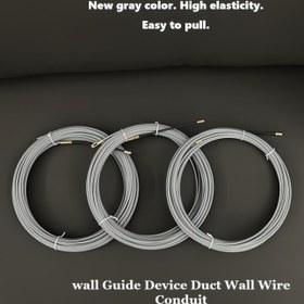 Resim 3mm*5/10/15/20/25/30m 4mm*5/10/15/20/25/30m Kablo İtme Çekme Cihazı Gri Fiberglas Duvar Kılavuz Cihazı Kanal Duvar Tel Kanalı 
