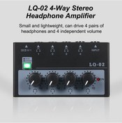 Resim Fosenze Siyah 4 Yollu Stereo Kulaklık Amfi Mikseri - Tek/çok Sesli Ses Güçlendirici Eu Standartı Lq-02 10" 