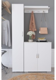 Resim Kzy Berrak Ayakkabılık&Portmanto - Beyaz 