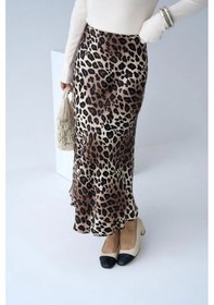 Resim Defymoda Midi Saten Etek - Leopar Leopar 