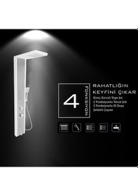 Resim Çift Renk Beyaz-silver Gri Masajlı Duş Set Çok Renkli 