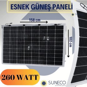 Resim 260 Watt Yarı Esnek Güneş Paneli Half Cut Monokristal Solar Güneş 