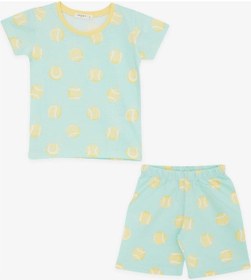 Resim Breeze Girls & Boys Erkek Bebek Şortlu Pijama Takımı Tenis Topu Desenli 9 Ay-3 Yaş, Su Yeşili-su Yeşili Su Yeşili 
