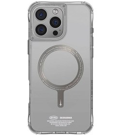 Resim İphone 16 Pro Skinarma Saido Prime Kılıf Magsafe Şarj Özellikli Şeffaf Airbag Tasarımlı Titanyum 