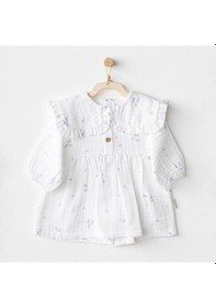 Resim AndyWawa Kız Bebek Elbise Dress Magical Butterfly Muslin Ac25585 Beyaz 