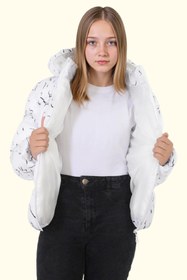 Resim Freemen Kız Çocuk Çıkabilir Kapüşonlu Su Ve Rüzgar Geçirmez Kışlık Şişme Mont & Kaban & Parka 