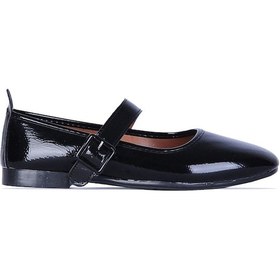 Resim Scarletta S6 Siyah Rugan Kadın Babet Ayakkabı Siyah 