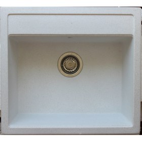 Resim Pares Granit Quartz Eviye Tek Gözlü Hareli Beyaz Mutfak Evyesi 