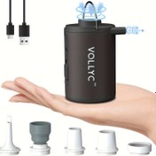 Resim VOLLYC Elektrikli Taşınabilir Mini USB Otomatik Pompası, Dahili 800mAh Pil ile Şarj Edilebilir Hava Pompası, Açık Hava Kampı, Bahçe, Havuz, Şişme Yatak Kanepe Yastık, Vakumlu Depolama Çantası için Uygun 