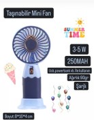 Resim WASHA Taşınabilir Fan Soğutucu Mini Vantilatör Klima Güçlü Serinletici Şarjlı Masa Üstü Sessiz Standlı 
