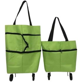 Resim Pazar Çantası Tekerlekli Katlanır Pazar Arabası Çanta Market Alış 