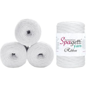 Resim Spagettiyarn Beyaz Ribbon Ip - 4'lü Set 