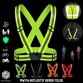 Resim Motiva Yüksek Görünüm Reflektif Yelek Sarı Fosforlu Neon Bisiklet, Motosiklet,Scooter Gece İkaz Uyarı Yelek 