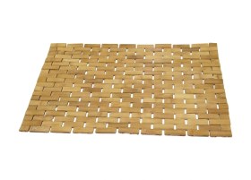 Resim Dikdörtgen - Bambu Kaydırmaz Banyo Paspası 42x62cm Kahverengi 