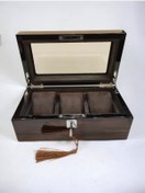 Resim STAND MARKET Saat Kutusu Özel Üretim Ahşap Damarlı Model 3'lü 