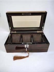 Resim STAND MARKET Saat Kutusu Özel Üretim Ahşap Damarlı Model 3'lü 