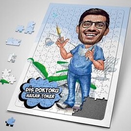 Resim Diş Hekimlerine Özel Karikatürlü Puzzle 