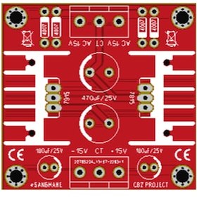 Resim 15V Simetrik Besleme Regülatör Devresi - Güç Kaynağı 7815-7915 
