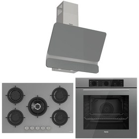 Resim Ferre Rs Serisi QBL62CPR - RS038 - D082 5 Gözlü Gri Ankastre Set 