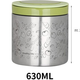 Resim Tantitoni Tedemeı Paslanmaz Çelik Yuvarlak Desenli Yemek Termosu 630ml 