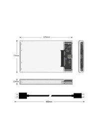 Resim 2.5 Sata Type C Usb 3.1 Usb 3.0 Şeffaf Harici Ssd Hdd Hard Disk Kutusu 