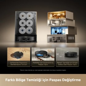 Resim Dreame Matrix 10 Ultra Robot Süpürge Siyah, 30.000PA Emiş Gücü 