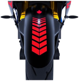Resim 2 Adet Sport Motosiklet Çamurluk Reflektif Kırmızı Kask Sticker Çınar Extreme 