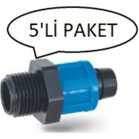 Resim Poelsan 20 X ½" Damla Sulama Erkek Nipel (5'Li Pakettir.) 