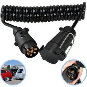 Resim 2m Pu Yaylı Telli 7 Çekirdekli - 7 Pimli Araba Römork Konnektörü 1122 