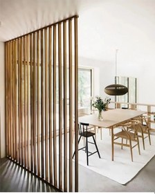 Resim Ahşap Çıtalı Paravan Oda Ayırıcı Seperatör Duvar 2x2 Mt 