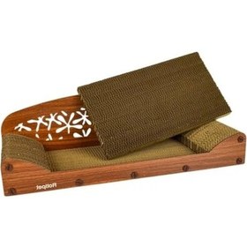 Resim Çift Katlı Karton Kedi Tırmalama Koltuğu, 68x25x20 Cm, Ceviz 