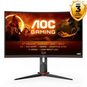 Resim CQ27G2S/BK 27" 165 Hz 1 MS HDMI DP Adaptive SYNC HDR10 Curved 1500R QHD VA Gaming Monitör AOC