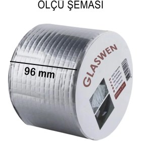 Resim Glaswen 4 Adet Çatı Izolasyon Bandı 96 mm x 2 mt Su Sızdırmazlık Geçirmez Delik Yalıtım Çamur Boru Sakız Tamir Bant 