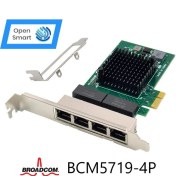 Resim Open Smart 4 Port Broadcom BCM5719-4P 1gbe Pcıe X1 Ethernet Kart - OPS7209BCM 