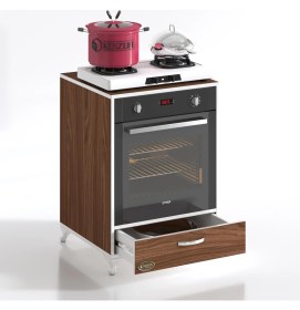 Resim Kenzlife ankastre modülü kabini azot cvz fırın ocak dolabı çekmeceli ayaklı sabit tabla 