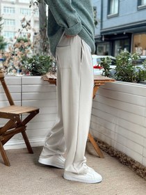 Resim MP4025 - Modal Kumaş Baggy Pantolon Krem - m 