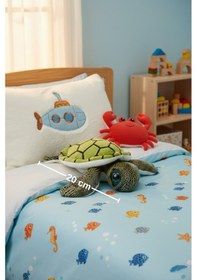 Resim Sevimli Deniz Kaplumbağası Peluş Oyuncak - Yumuşak Uyku Ve Oyun Arkadaşı 30 Cm Çok Renkli 