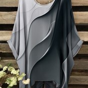 Resim Büyük Beden - Büyük Beden Kadınlar için Rahat Mermer Baskılı T-Shirt - Yumuşak Pembe ve Siyah Yuvarlak Yaka Kısa Kollu Tee, Rahat Yaz Üstü, Aksesuarlar Dahil Değil, Bayanlar T-Shirt'leri 
