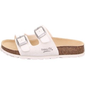Resim Superfit Fussbettpantoff Hakiki Mantar Taban Metalik Beyaz Kadın Terlik Beyaz 