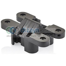 Resim Siyah Gizli Akordiyon Kapı Menteşesi 118 X 25 Mm 