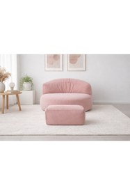 Resim PATARA HOME Mila Modell Pembe Puff & Armut Koltuk 2'li Relax Koltuk 