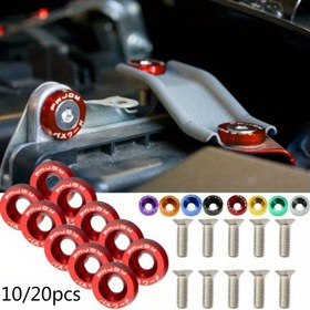 Resim 20 adet Alüminyum M6 X 20 Araba Stil Modifikasyonu Çamurluk Yıkayıcı Plaka Civataları Araba Dekorasyonu 