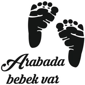 Resim Arabada Bebek Var Bebek Ayak Izi Sticker 01489 