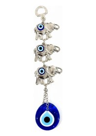 Resim Nazar Boncuğu 3'lü Fil Askılık Renkli 