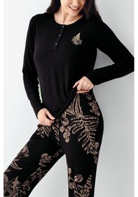 Resim Arnetta Kadın Siyah Pijama Takımı Siyah 