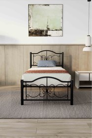 Resim ARGİMO Pero Tek Kişilik Ferforje Metal Karyola Siyah 