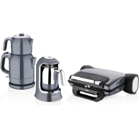 Resim Korkmaz Cosmica 7 Parça Elektro Set Paslanmaz Çelik Modern Tasarım Enerji Tasarruflu 