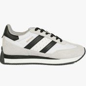 Resim Hammer Jack Hakiki Deri Santiago Beyaz Siyah Kadın Spor Ayakkabı-Beyaz 