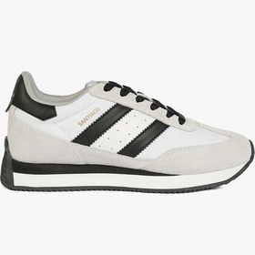 Resim Hammer Jack Hakiki Deri Santiago Beyaz Siyah Kadın Spor Ayakkabı-Beyaz 